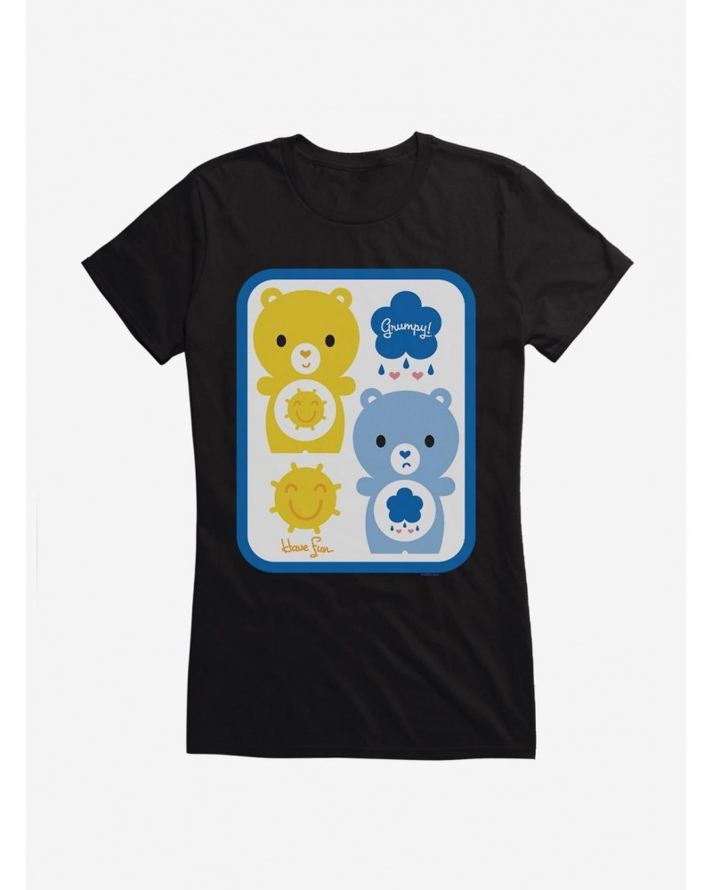 Care Bears Cartoon Funshine Grumpy Icons Girls T-Shirt $14.94 T-Shirts