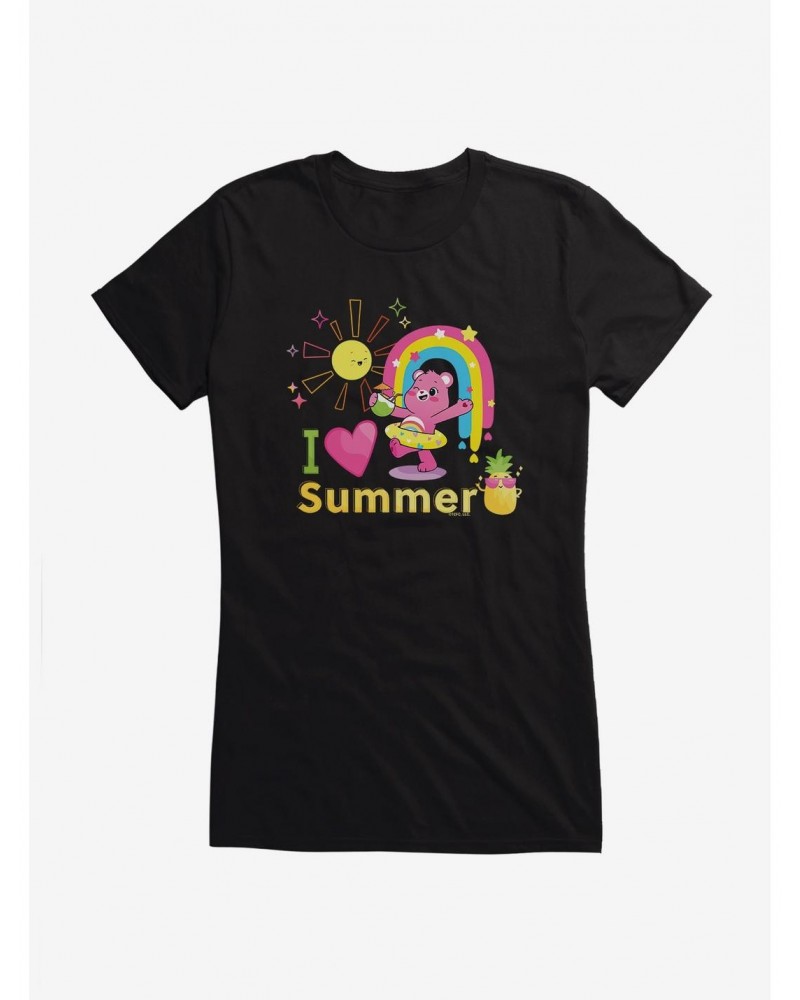 Care Bears Cheer Bear I Love Summer Girls T-Shirt $14.94 T-Shirts