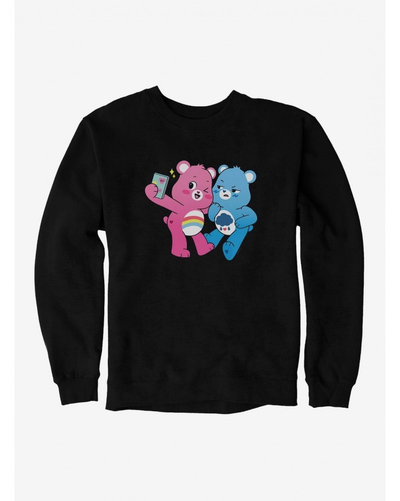 Care Bears Grumpy And Cheer Annoyed Selfie Sweatshirt $23.99 Sweatshirts