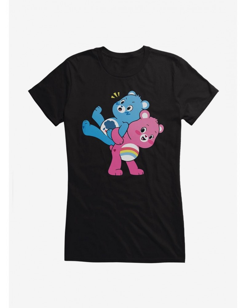 Care Bears Grumpy And Cheer Surprise Back Ride Girls T-Shirt $14.94 T-Shirts