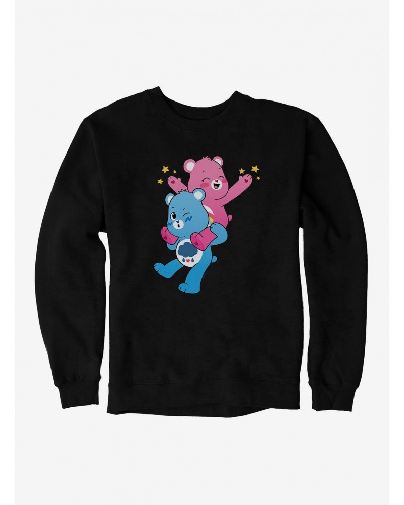 Care Bears Grumpy And Cheer Piggy Back Ride Sweatshirt $22.14 Sweatshirts