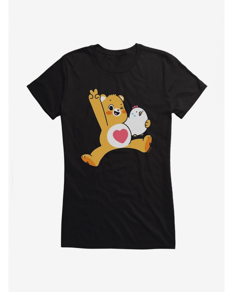 Care Bears Tenderheart Bear Chicken Hug Girls T-Shirt $15.94 T-Shirts