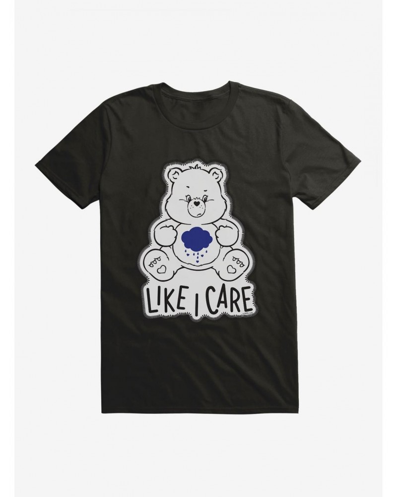 Care Bears Grumpy Bear Grayscale Like I Care T-Shirt $14.82 T-Shirts