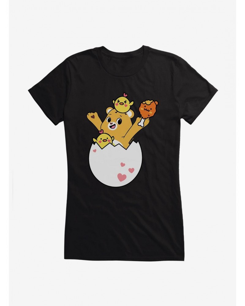 Care Bears Tenderheart Bear Hatching Lunch Girls T-Shirt $14.94 T-Shirts